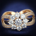 Anel Prata 925 Ouro Rose com CZ AAA Transparente - TS586